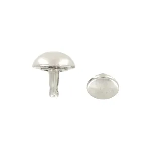 12mm Shiny Nickel, Dome Top Rivet Stud, Steel - PK5, #P-2590-NIC