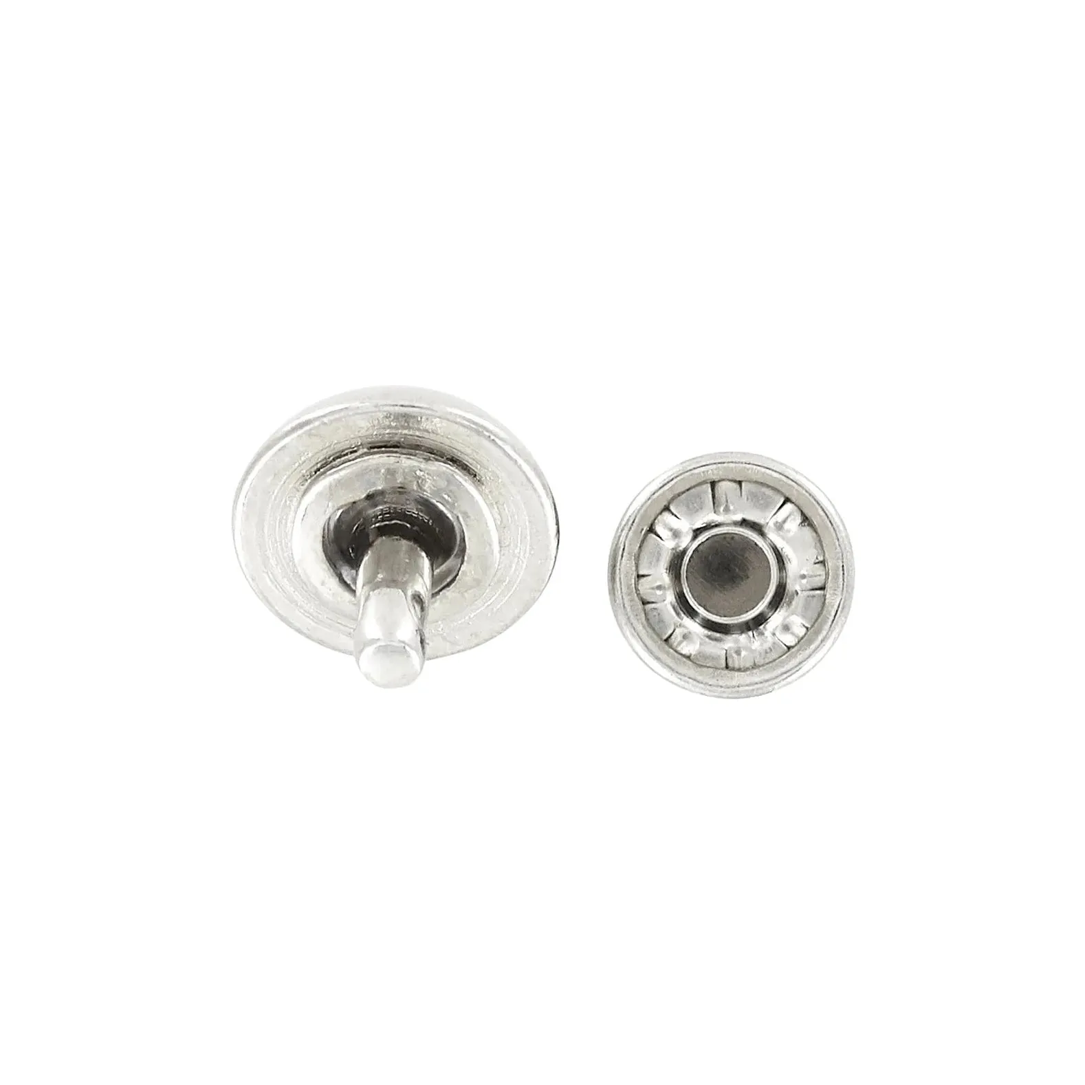 12mm Shiny Nickel, Dome Top Rivet Stud, Steel - PK5, #P-2590-NIC