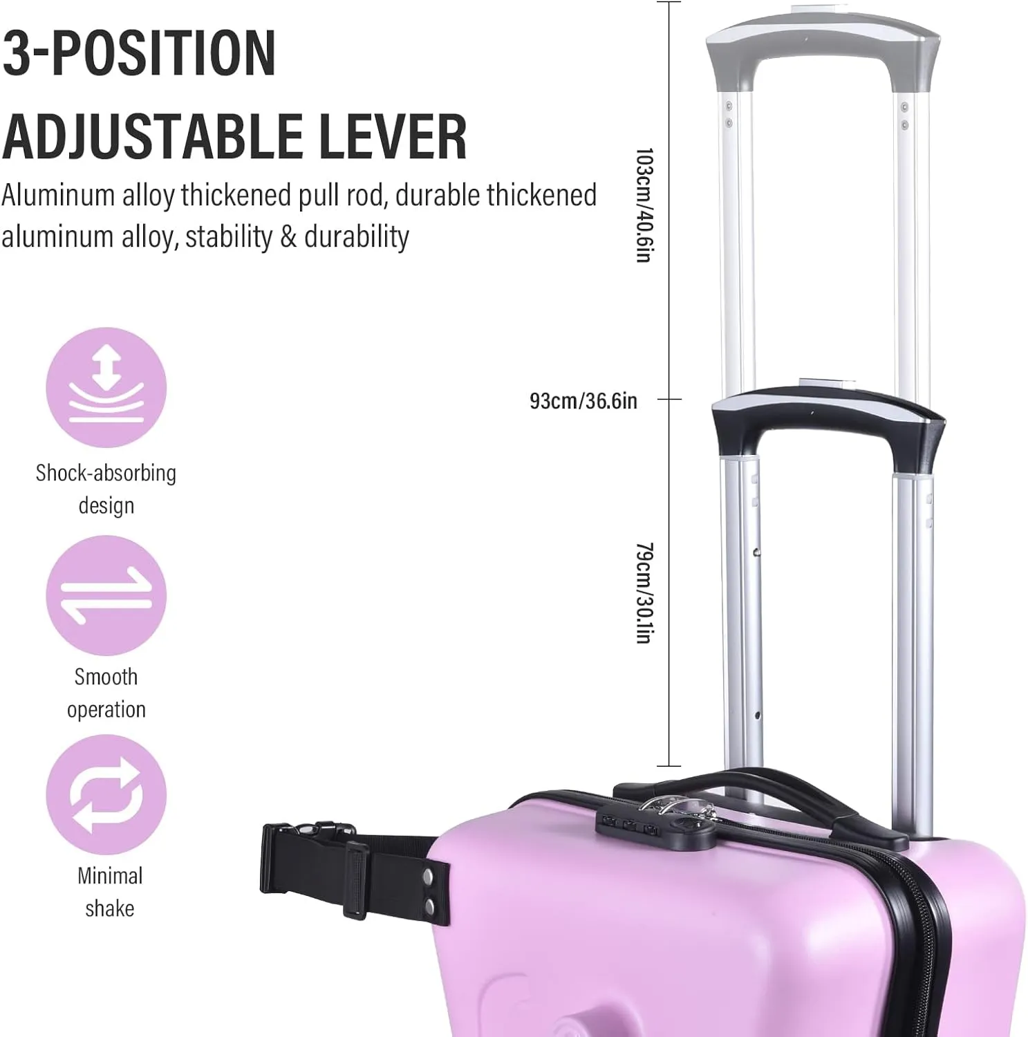 20" Ride on Suitcase for Kids 3-6 | Toddler Ride on Suitcase W Safety Belt | Kids Carry-on Luggage With Silent Wheels | Toddler Loggage Combination Lock for Chileren | Equipped With Handlebars Pedals