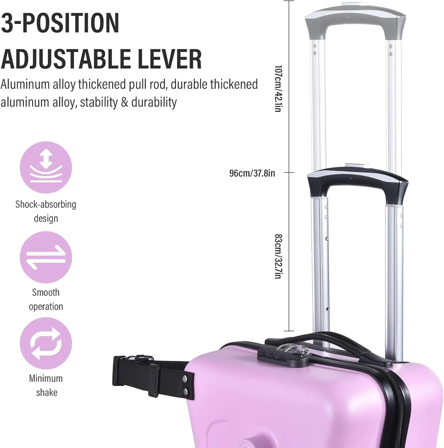 24" Ride On Suitcase for Kids 6-12 | Toddler Ride On Suitcases W Safety Belt | Kids Carry Luggage With Silent Wheels | Toddler Suitcase Combination Lock for Kid | Equipped With Handlebars Pedals