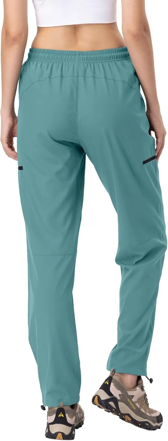 28"/30"/32"/34" Inseam Womens Hiking Pants Tall Quick Dry SPF Cargo Pants Lightweight UPF 50  Dry Fit 4 Zipper Pockets