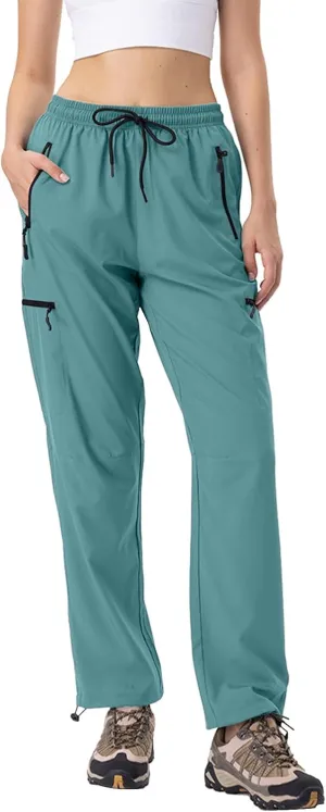 28"/30"/32"/34" Inseam Womens Hiking Pants Tall Quick Dry SPF Cargo Pants Lightweight UPF 50  Dry Fit 4 Zipper Pockets