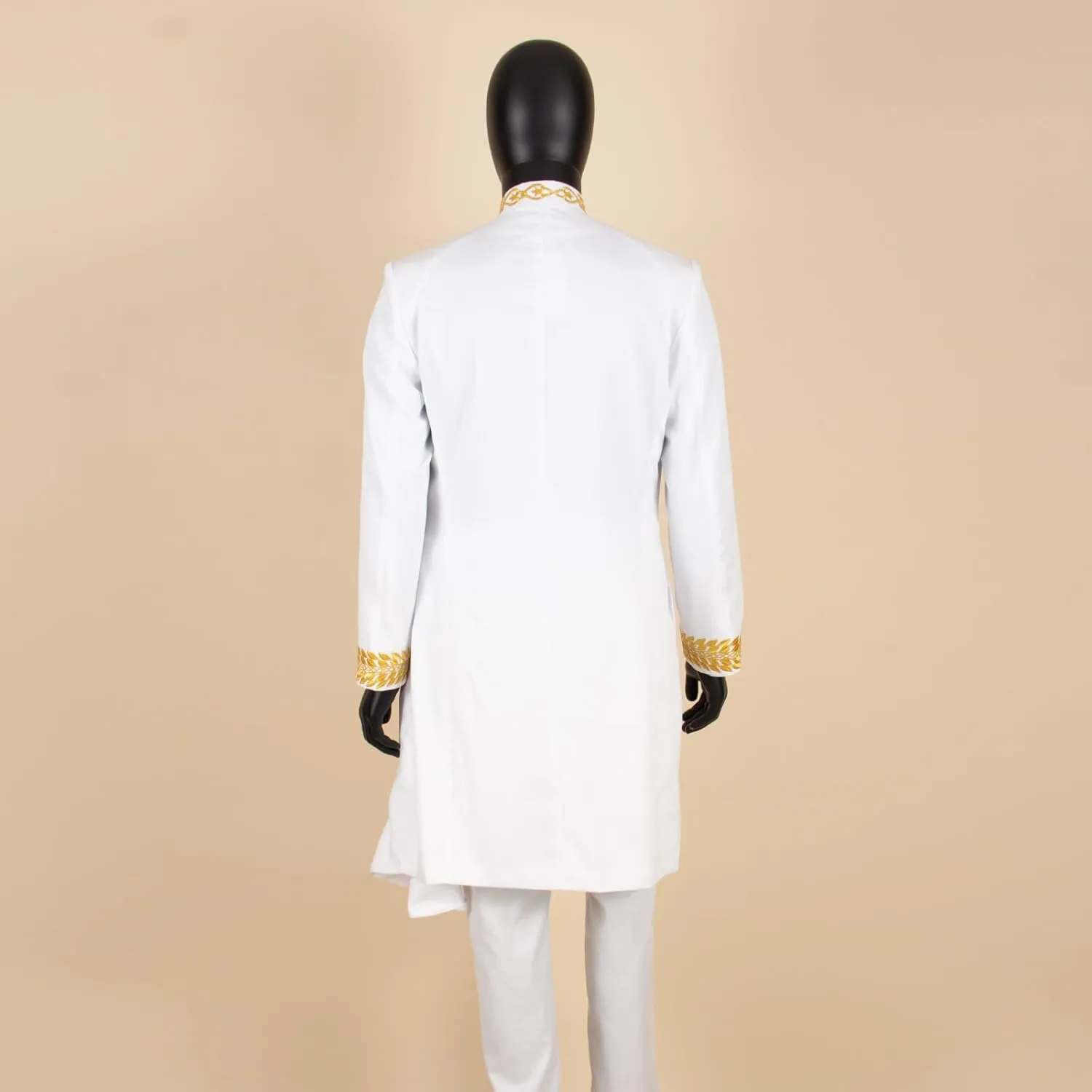 African Suits for Men Full Sleeve Chain Embroidery Single Breasted Print Blazer and Pants Set Formal Outfits