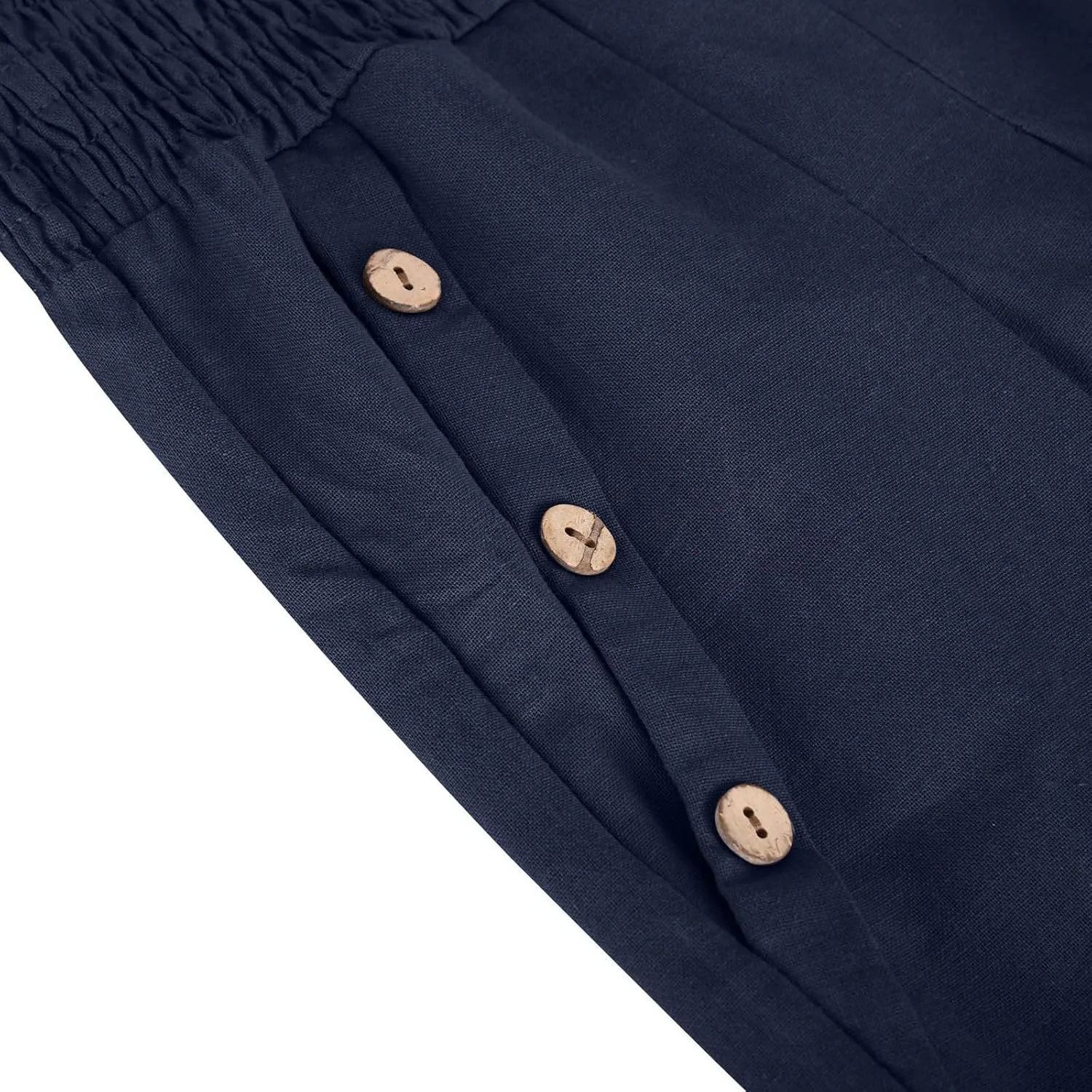 Akklian Cotton Linen Palazzo Pants Women Summer High Waisted Wide Leg Long Lounge Pant Flowy Casual Beach Trouser with Pocket