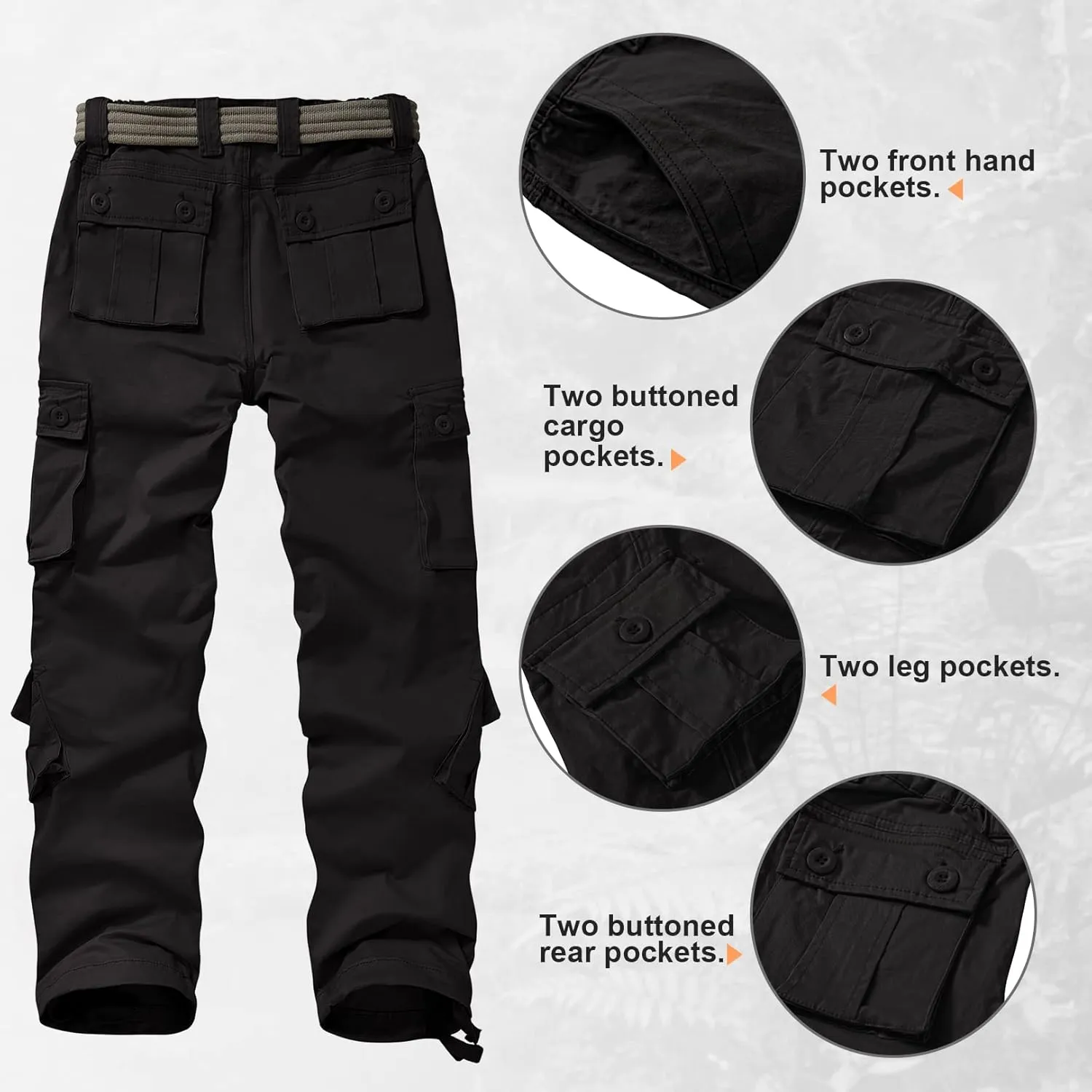 Alfiudad Womens Cargo Pants with Pockets, Women's Casual Military Army Hiking Combat Tactical Work Pants Trousers