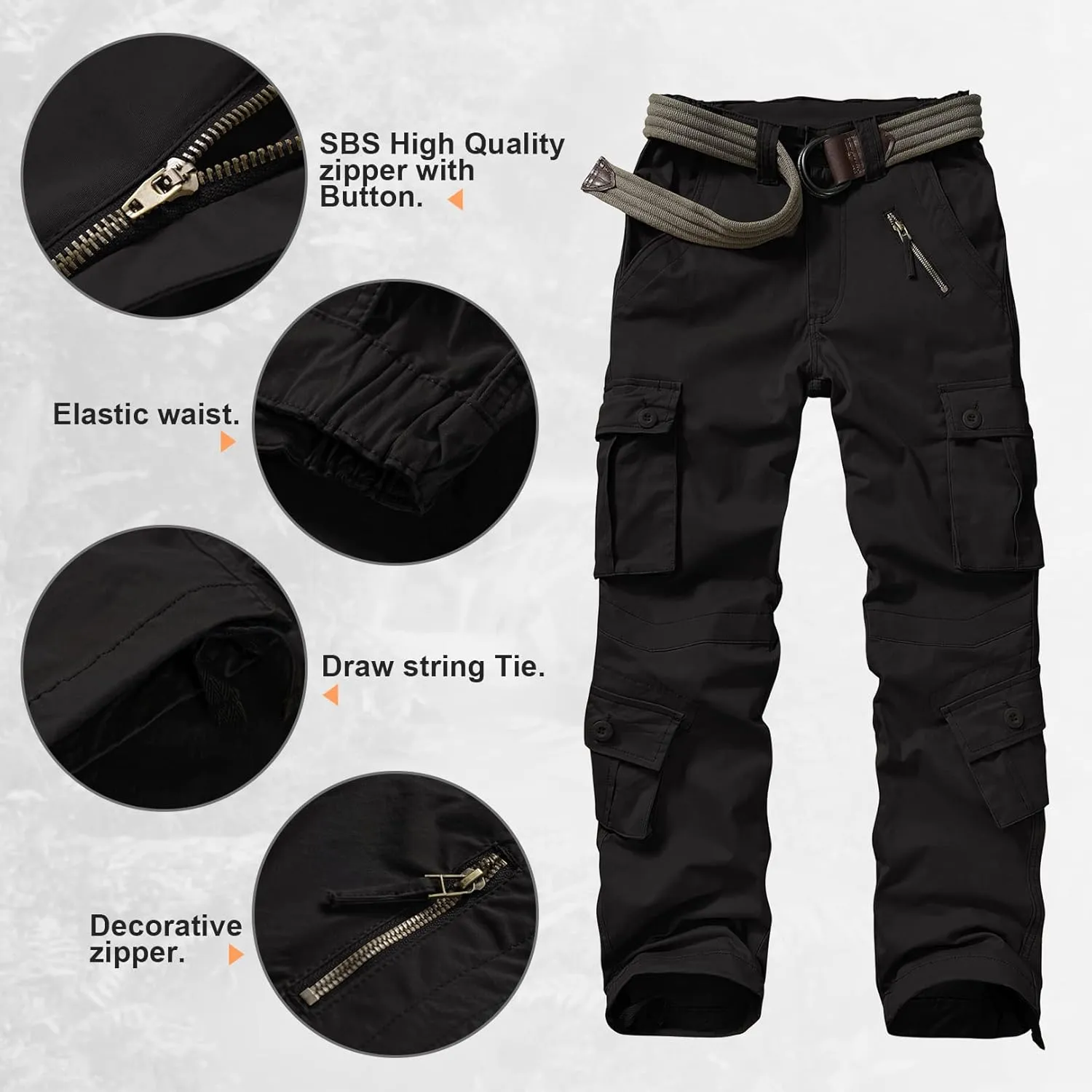 Alfiudad Womens Cargo Pants with Pockets, Women's Casual Military Army Hiking Combat Tactical Work Pants Trousers