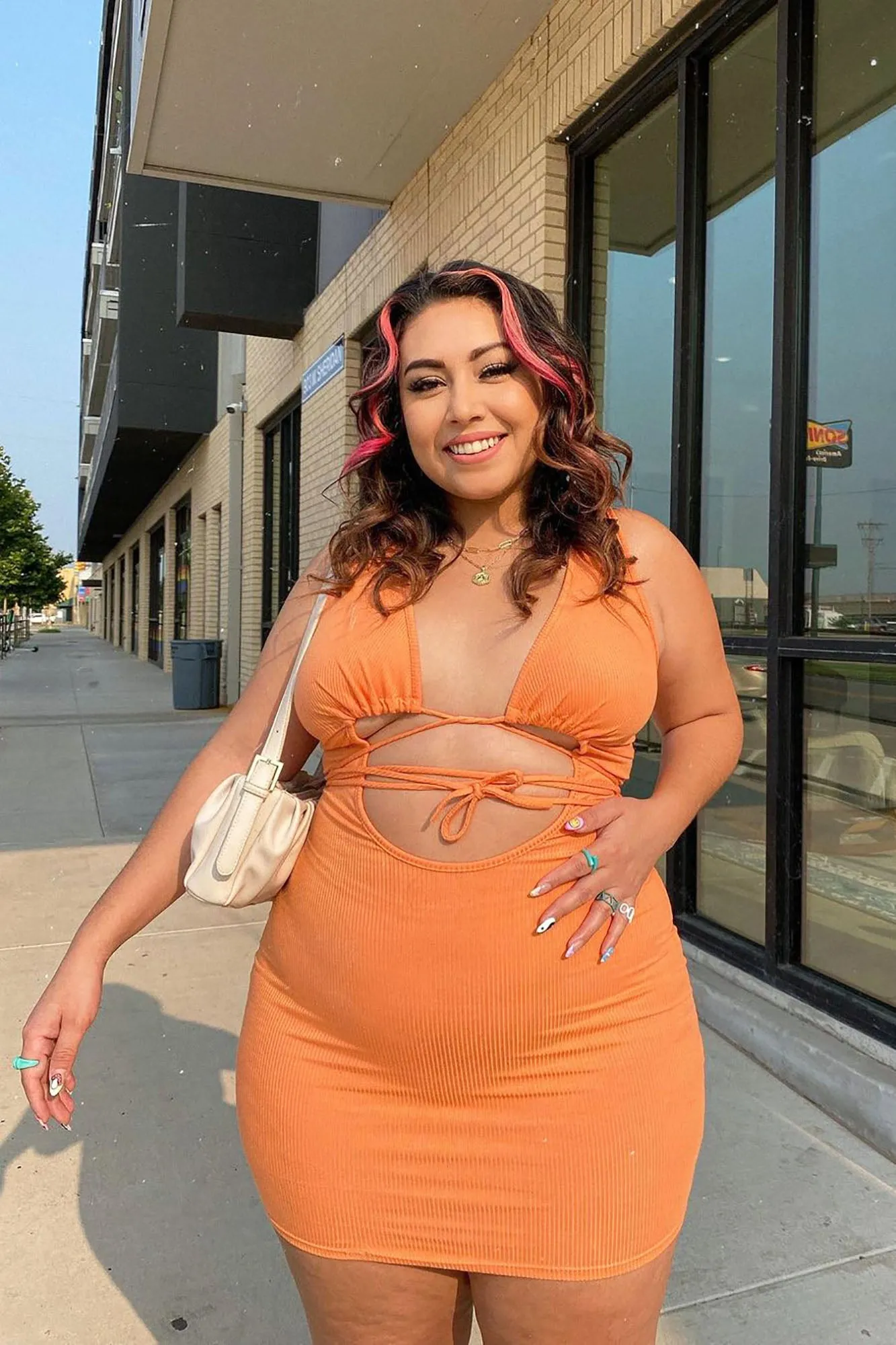 All About Fun Ribbed Mini Dress - Orange