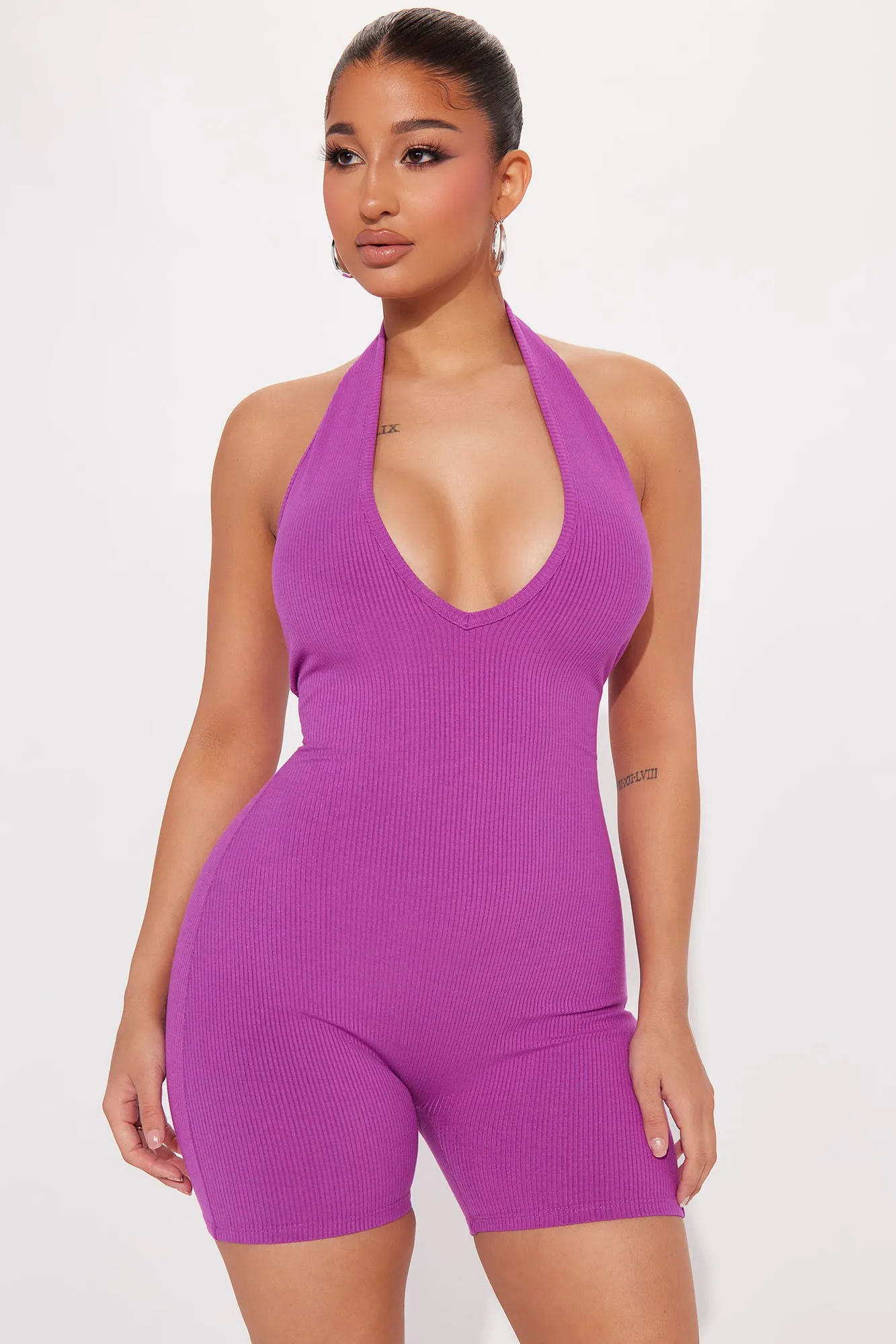 Aria Snatched Romper - Magenta