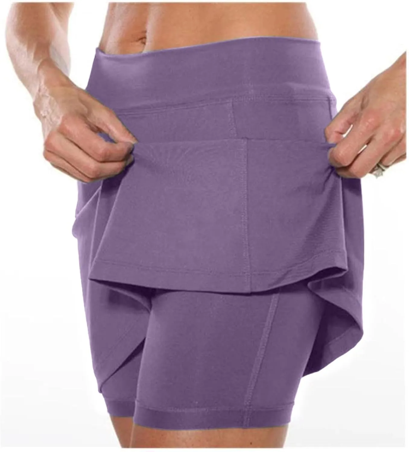 Athletic Skirt with Shorts for Women Golf High Waisted Tennis Skirt Tummy Control Plus Size Skort with Pockets