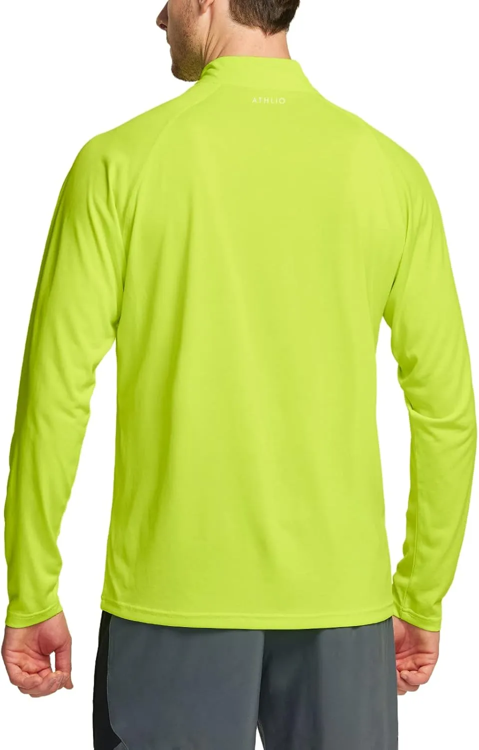 ATHLIO Men's Long Sleeve Athletic Shirts - Quick Dry, UV Sun Protection, and 1/4 Zip Pullover Running Tops for Outdoor