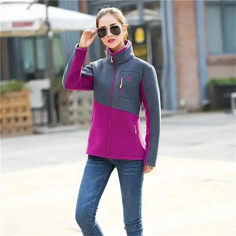 Autumn Spring Women's Sweatershirt Plush Thickened Young And Middle-aged Fleece Coat Female Blouse Loose Zip Embroidered Jacket