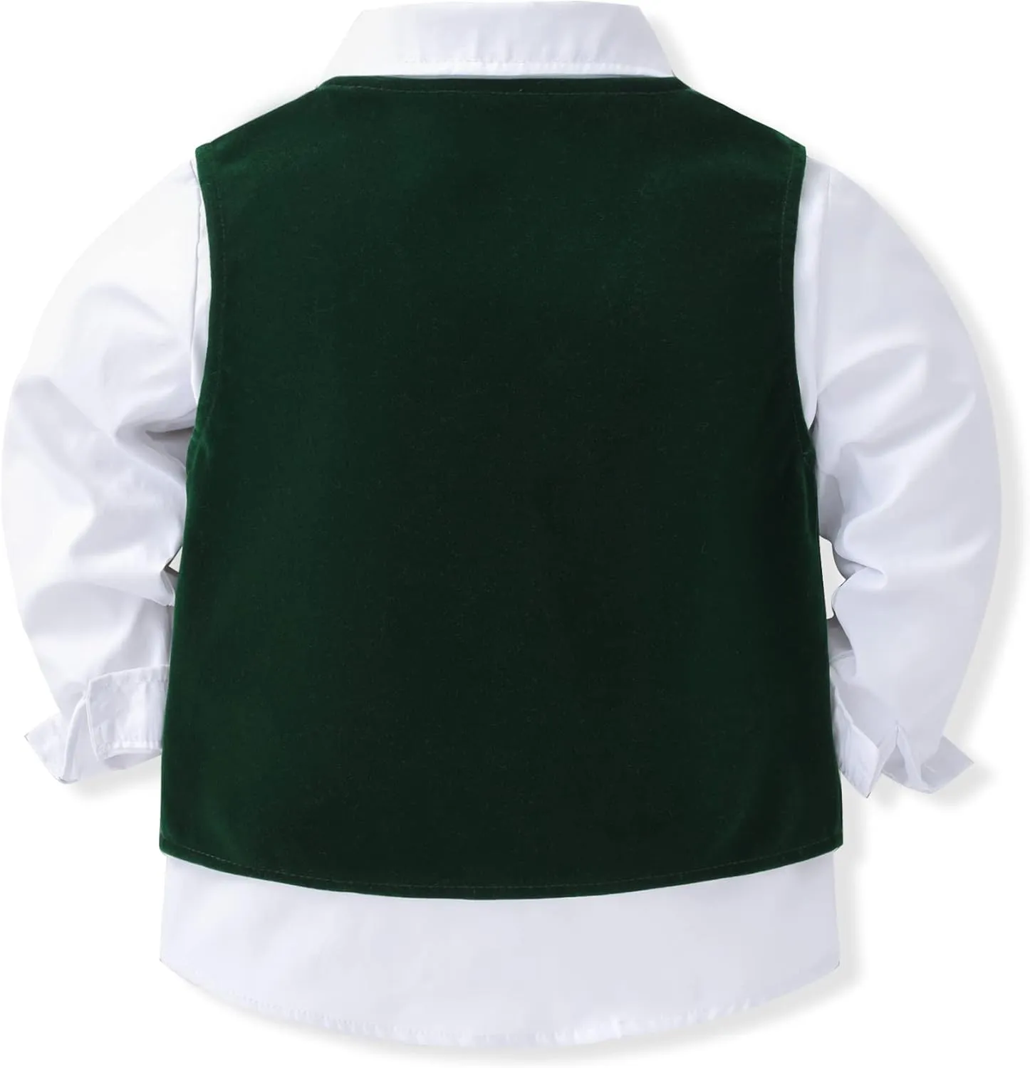 Baby Boys Gentleman Formal Suit Set with Vest, Pant, Shirt, and Bow Tie, Weding 4Pcs Outfit