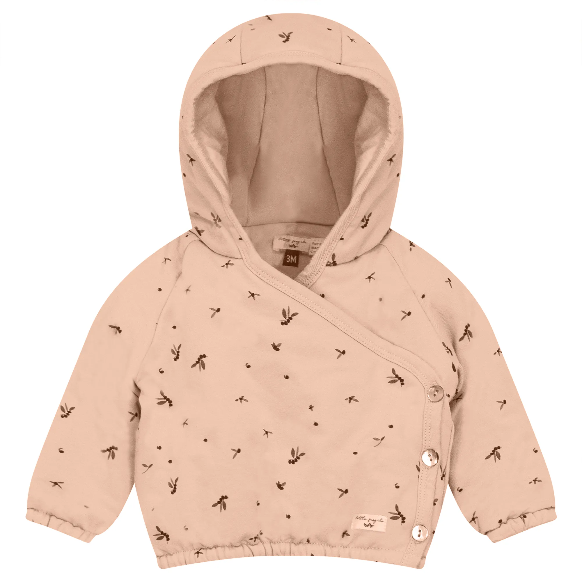 Baby Girl Jacket | Rib and Leaf Print | Maple Sugar | Little Fragile
