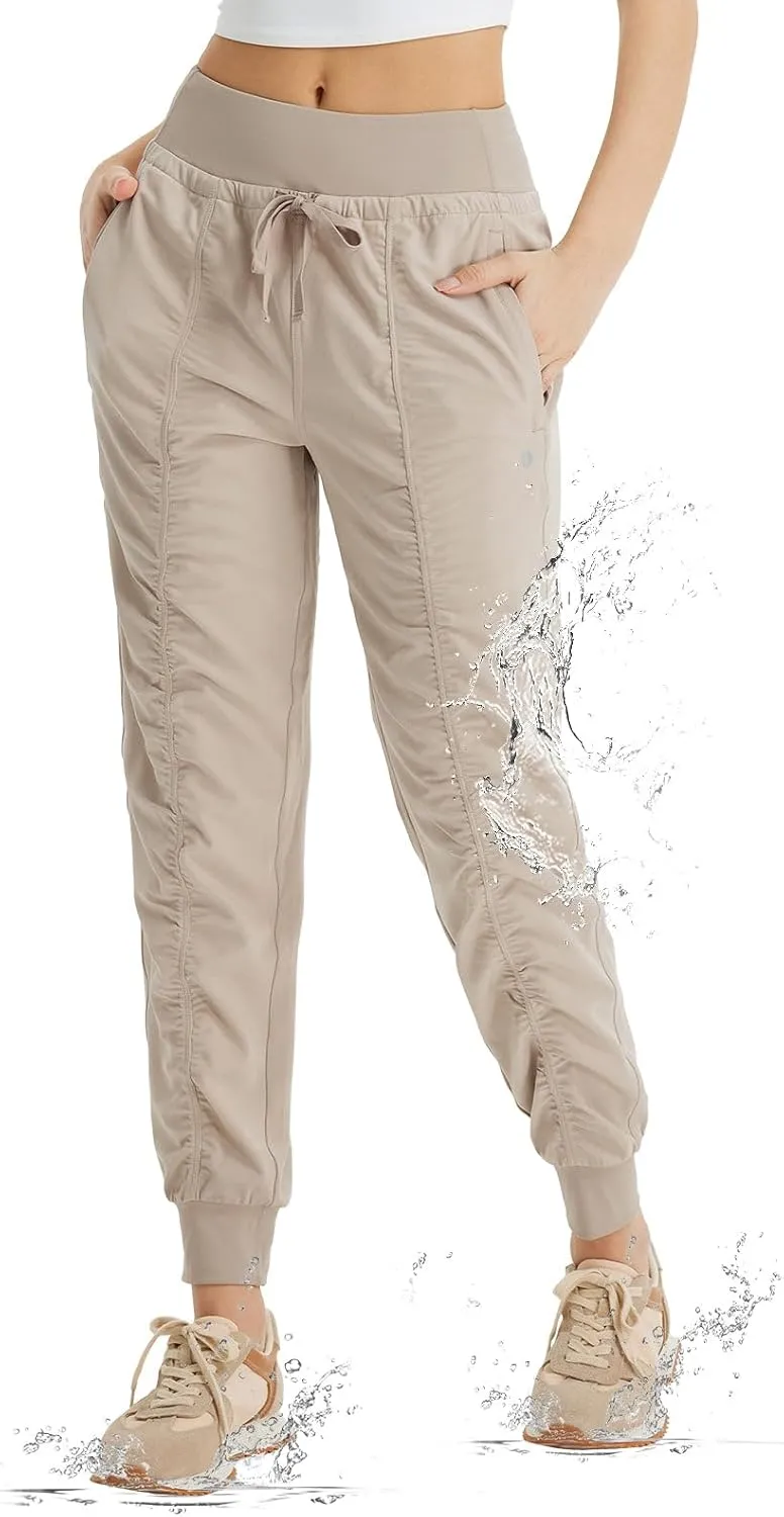 baleaf Women's Joggers with Zip Pockets Hiking Pants Lightweight Quick Dry Water Resistant Track Pants