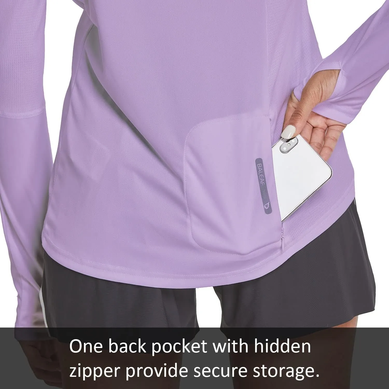 baleaf Women's Long Sleeve Rash Guard with Face Cover UPF 50  Swim Shirts Sun Hoddie Lightweight Quick Dry Hiking Tops