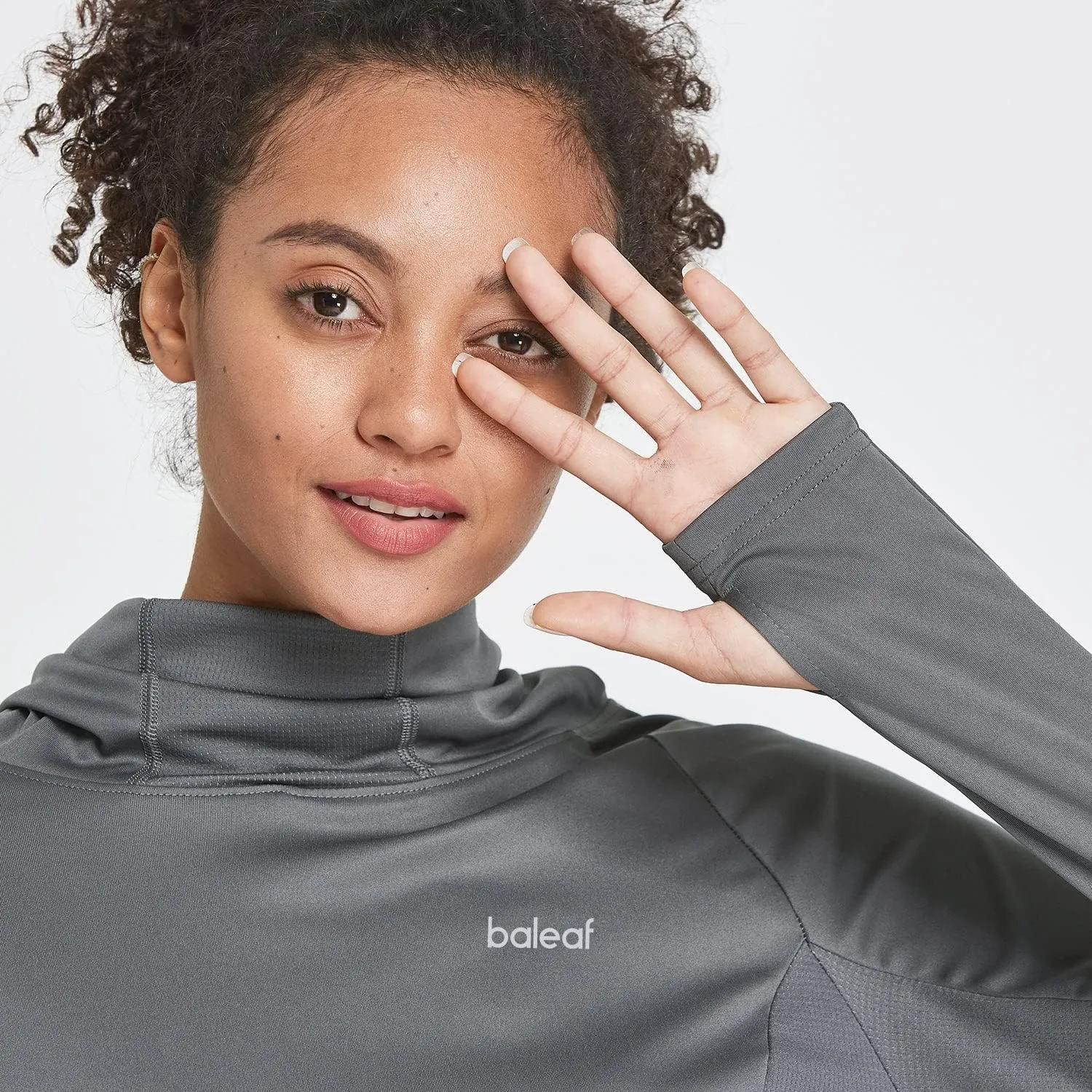 baleaf Women's Long Sleeve Rash Guard with Face Cover UPF 50  Swim Shirts Sun Hoddie Lightweight Quick Dry Hiking Tops