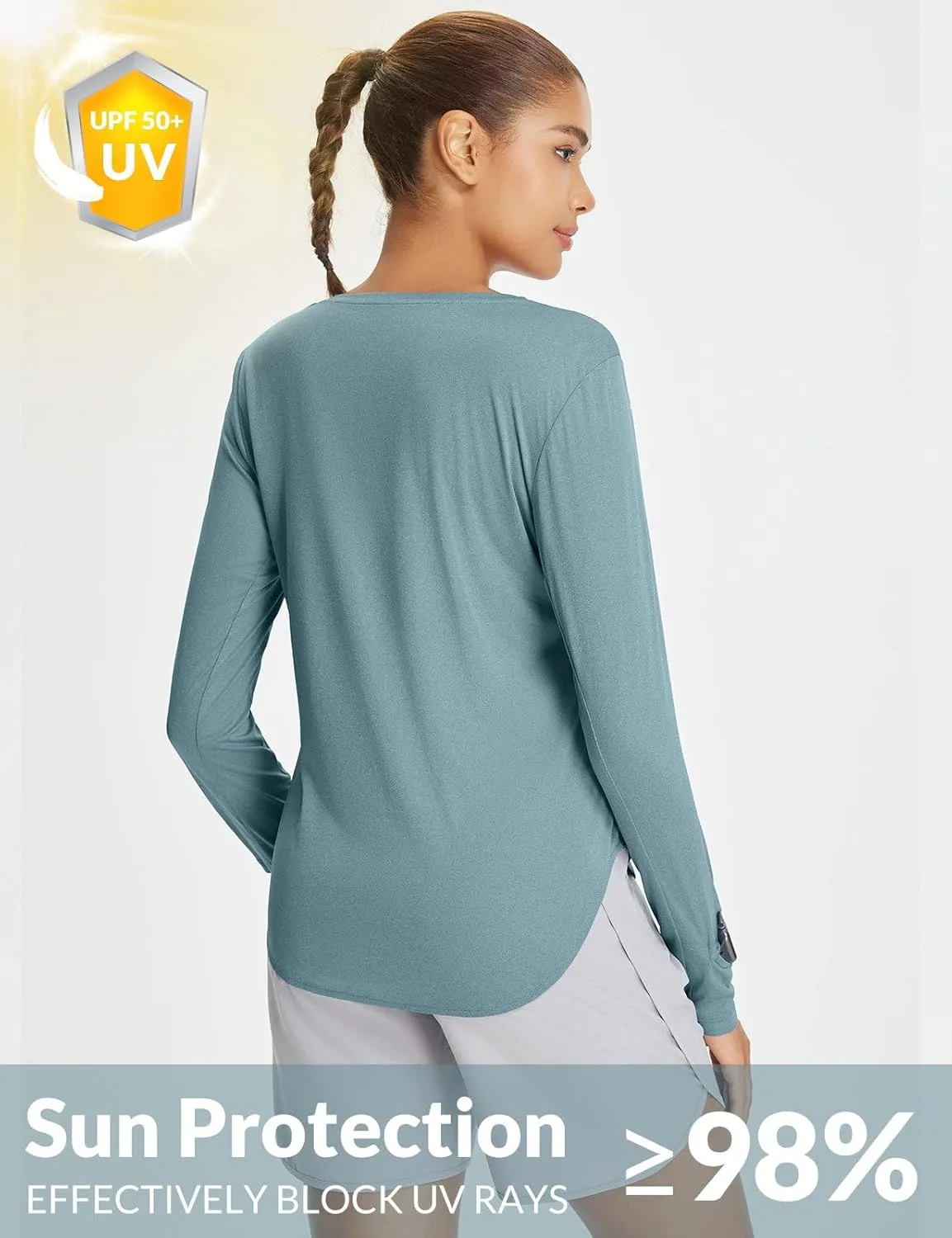 baleaf Women's UPF 50  Sun Shirts UV Protection Long Sleeve Rash Guard Lightweight Quick Dry SPF Outdoor Hiking Clothing
