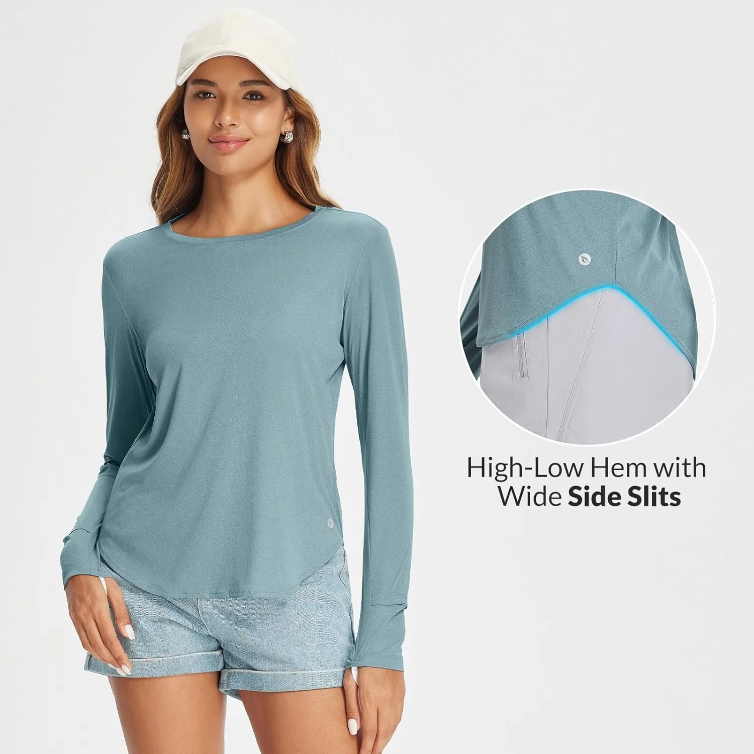 baleaf Women's UPF 50  Sun Shirts UV Protection Long Sleeve Rash Guard Lightweight Quick Dry SPF Outdoor Hiking Clothing