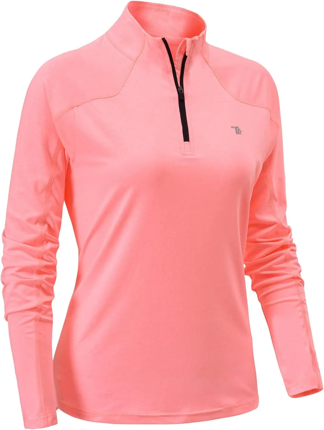 BGOWATU Women's Long Sleeve Golf Polo Shirts Quarter Zip Pullover UPF 50 Sun Shirt for Women Dry Fit Running Tops