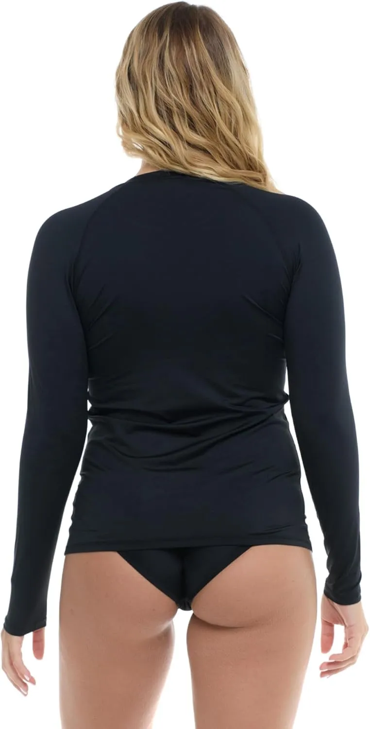 Body Glove Women's Standard Smoothies Sleek Solid Long Sleeve Rashguard with UPF 50 
