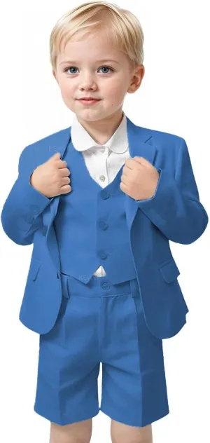 Boys Formal Suit Piece Slim Fit Boys Suit Tuxedos for Wedding Short Pants Suits for Teens Homecoming