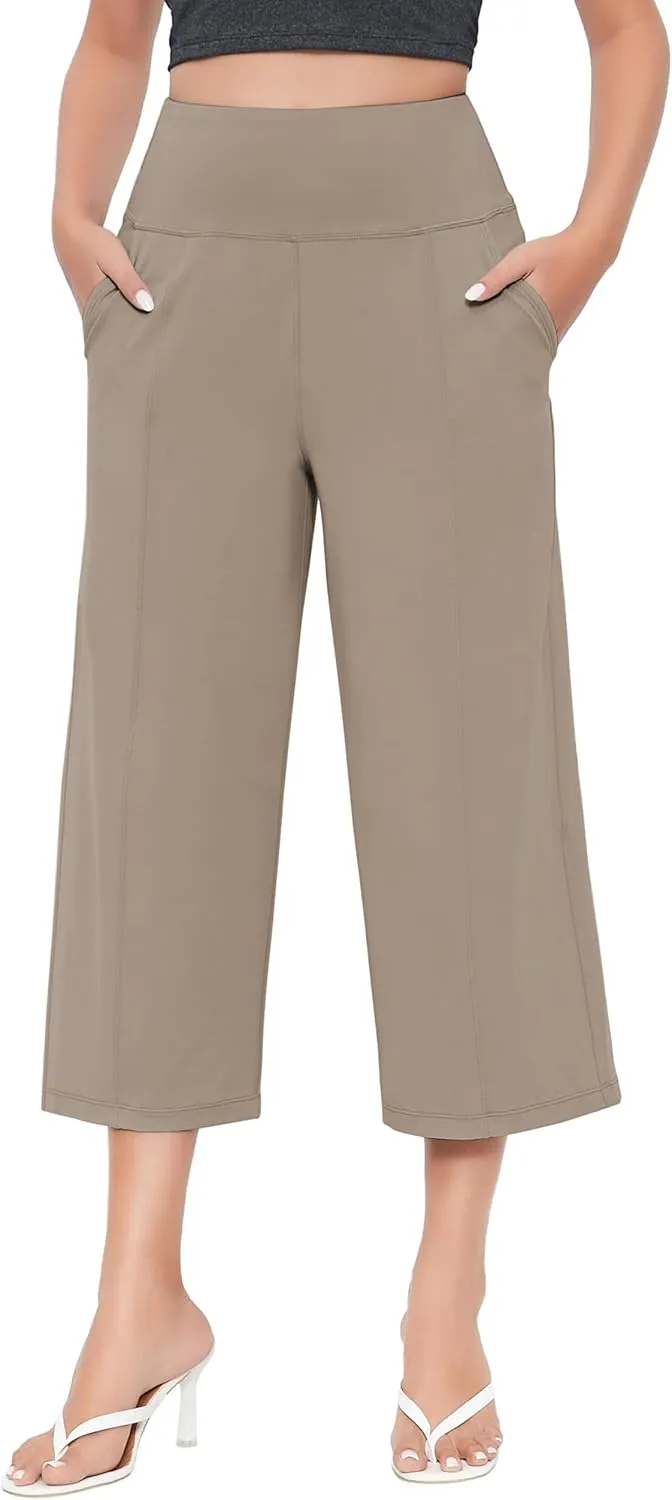 BUBBLELIME Women's Bootleg Yoga Capris Pants High Waist Workout Lounge Flare Crop Pants with Pockets