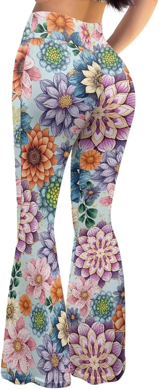 Bulopur Women High Waisted Yoga Flare Pants Bootcut Leggings Pants Workout Trousers Wide Leg Sweatpants