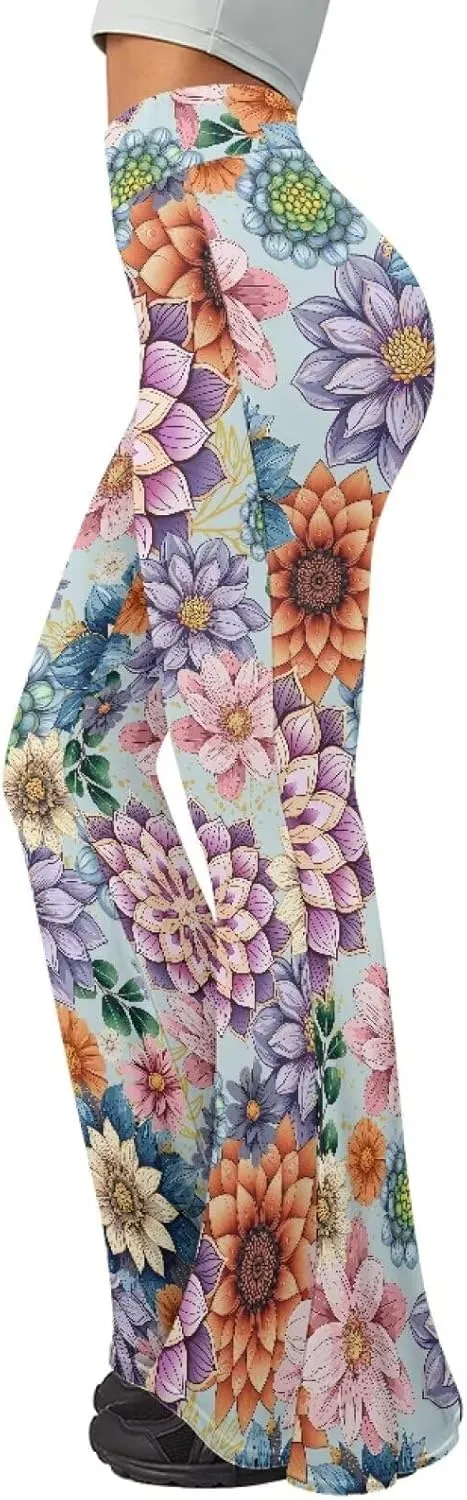 Bulopur Women High Waisted Yoga Flare Pants Bootcut Leggings Pants Workout Trousers Wide Leg Sweatpants