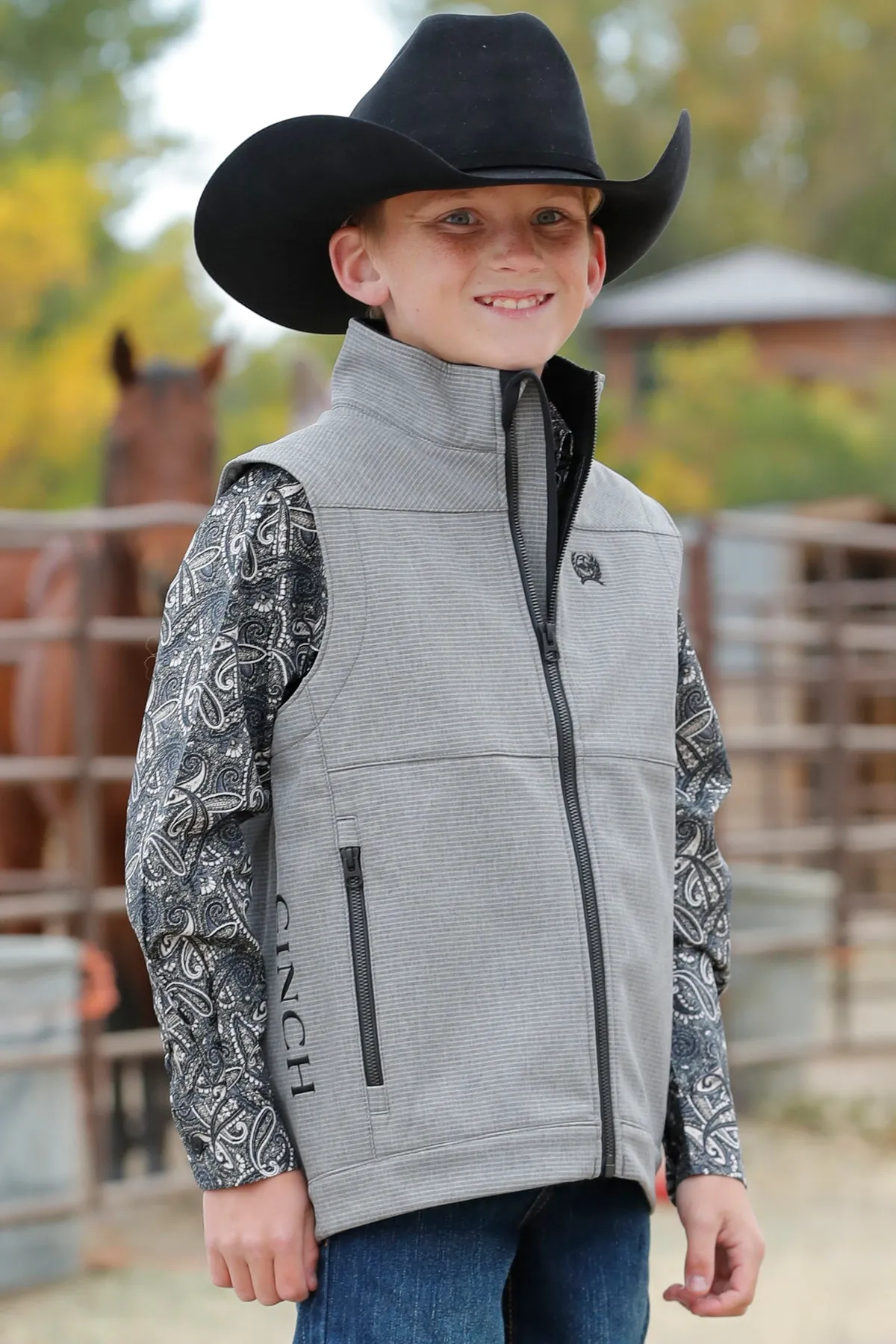Cinch Boy's Gray Match Dad Bonded Vest