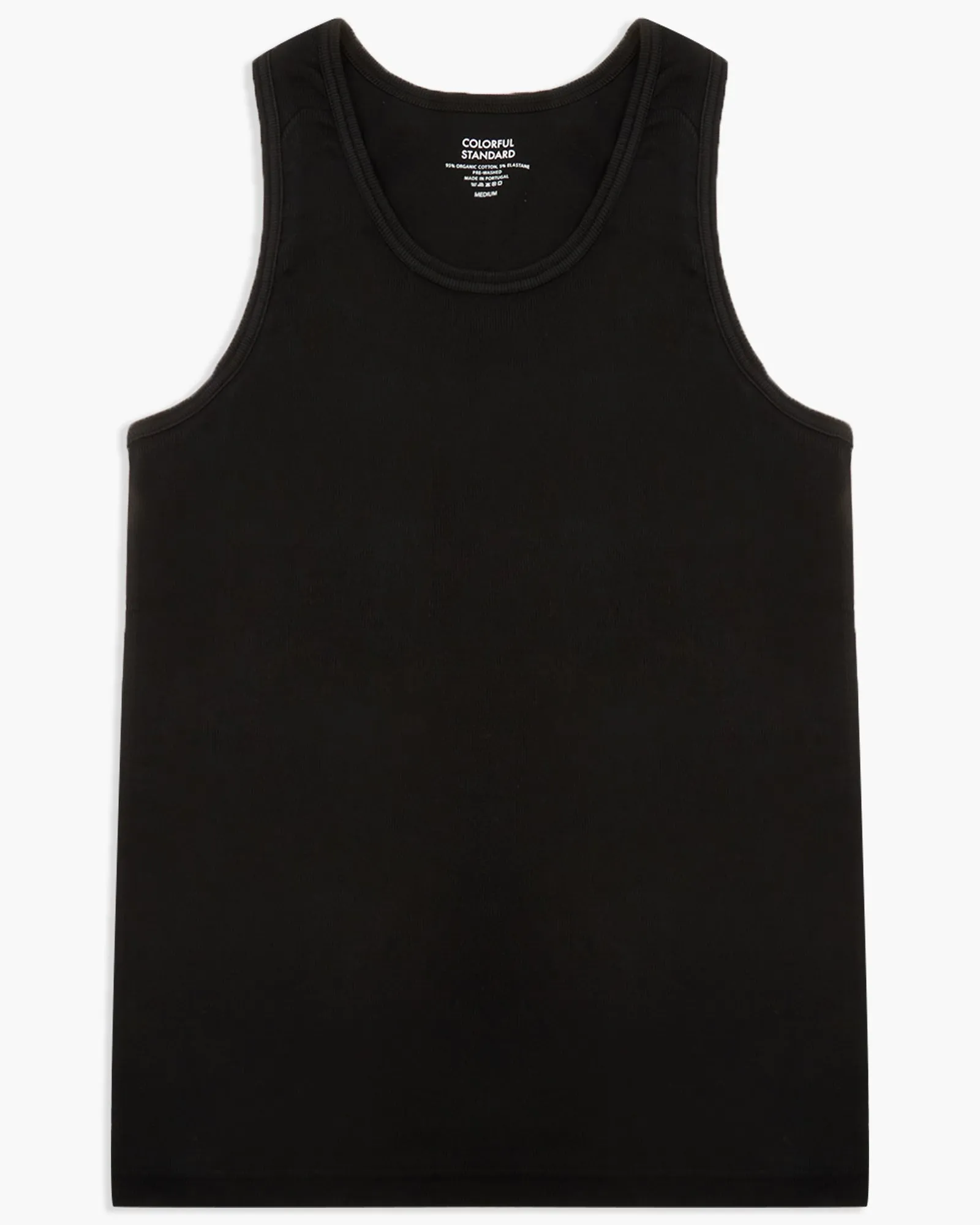 Colorful Standard Organic Rib Tank Top - Deep Black