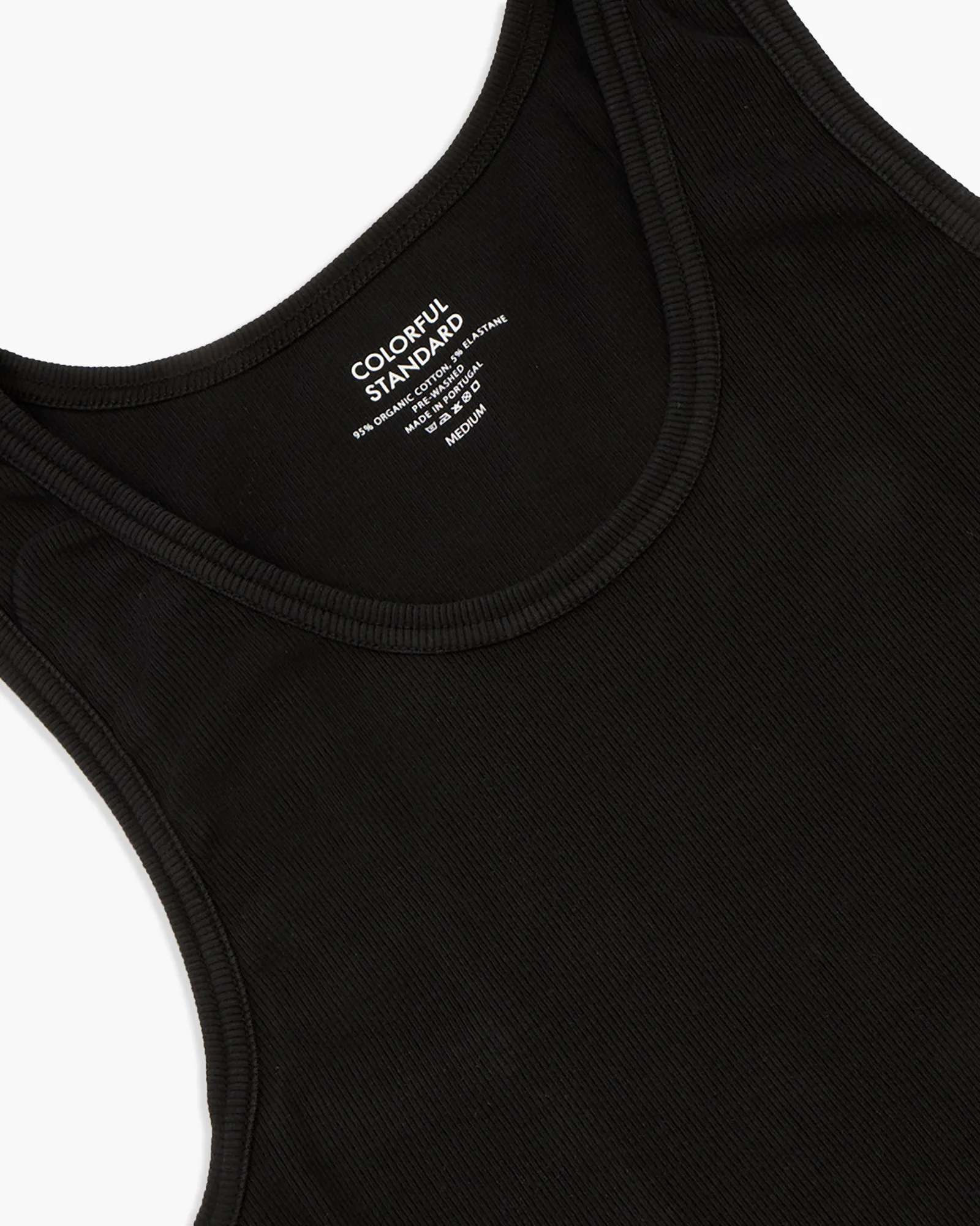 Colorful Standard Organic Rib Tank Top - Deep Black