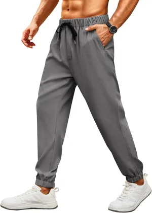 COOFANDY Mens Joggers Pants Regular Fit Casual Pants Lightweight Elastic Waistband Pants with Pockets