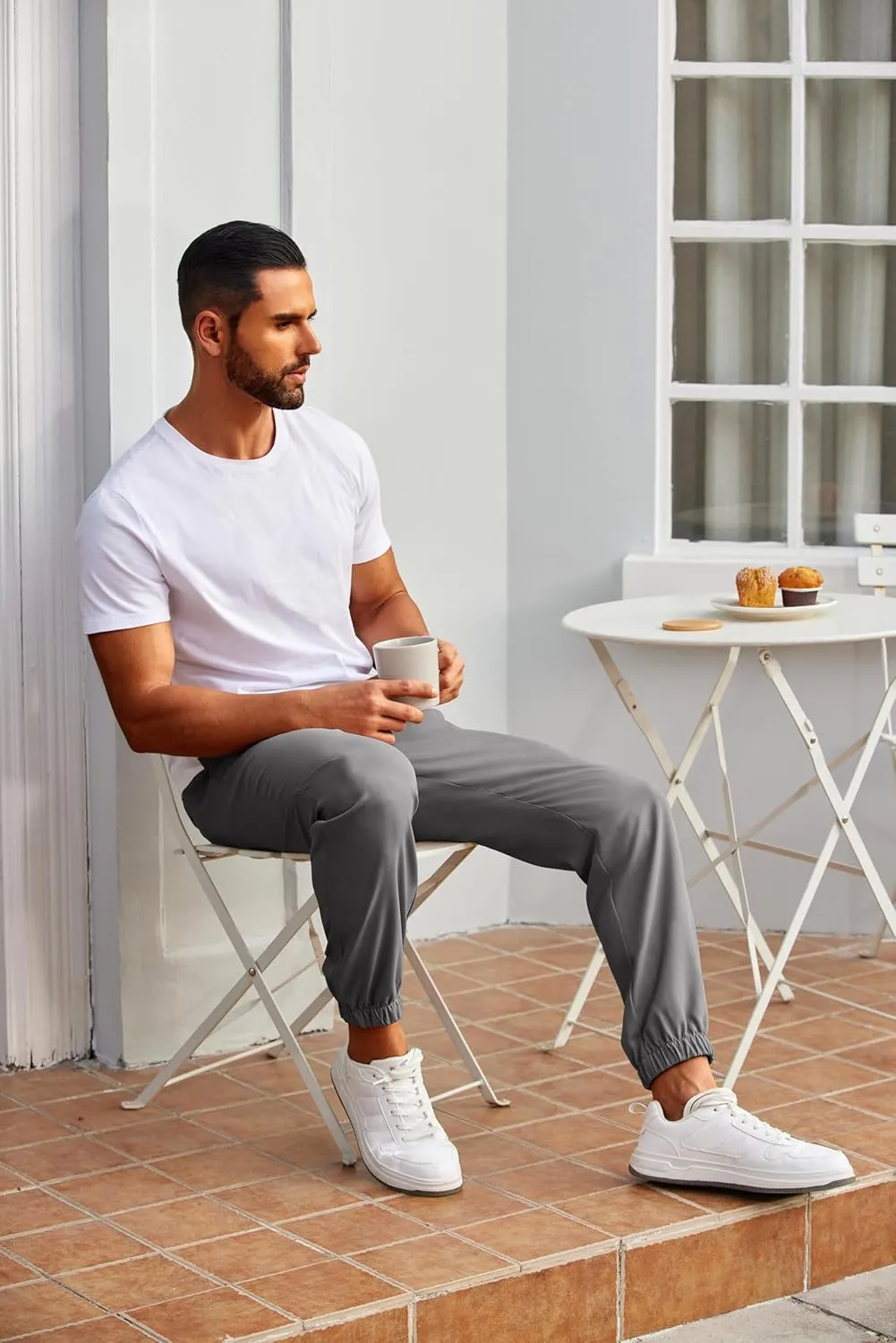 COOFANDY Mens Joggers Pants Regular Fit Casual Pants Lightweight Elastic Waistband Pants with Pockets