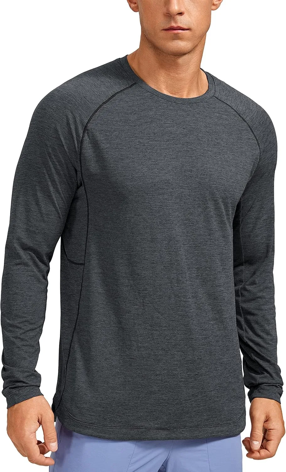 CRZ YOGA Lightweight Long Sleeve Shirts for Men Moisture Wicking Quick Dry T-Shirt Workout Running Basic Tee Tops
