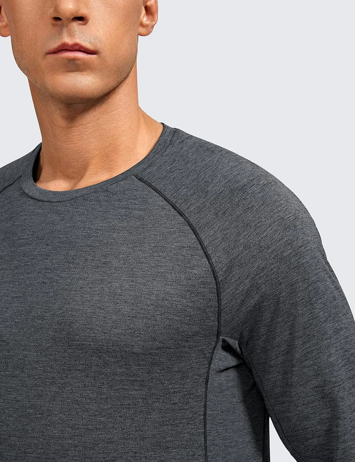 CRZ YOGA Lightweight Long Sleeve Shirts for Men Moisture Wicking Quick Dry T-Shirt Workout Running Basic Tee Tops