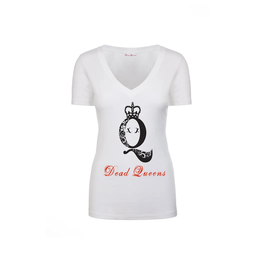 Dead Queens Deep V Logo T