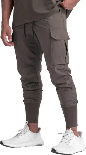 DIOTSR Mens Lightweight Joggers Pants, Cargo Athletic Sweatpants for Men, Slim Workout Pants with Pockets