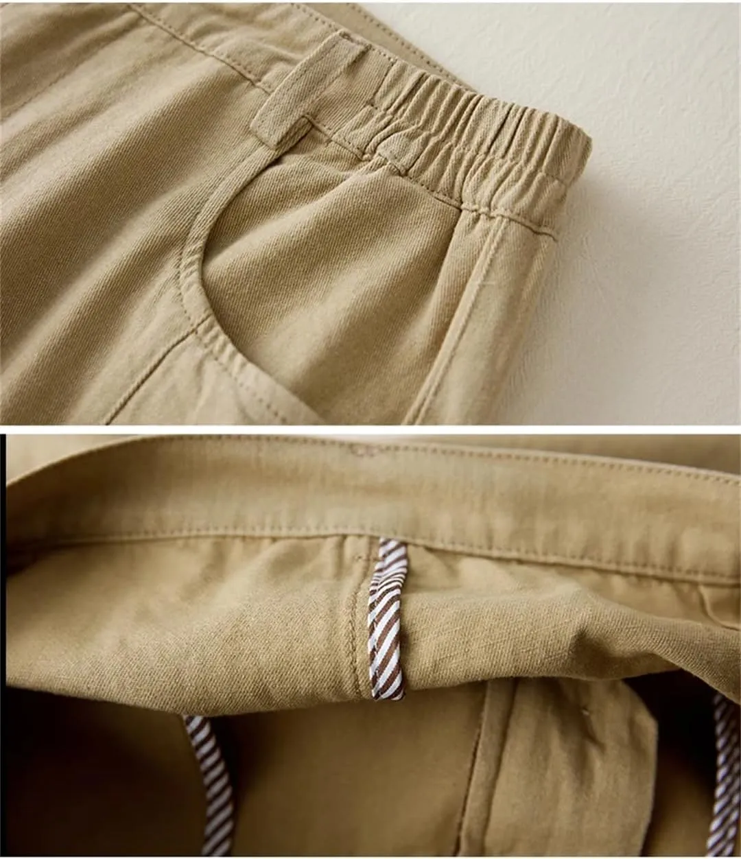 Disimlarl Women Casual Ankle-Length Pants Solid High Waist Pants Harem Pants Cotton Elastic Waist Pants