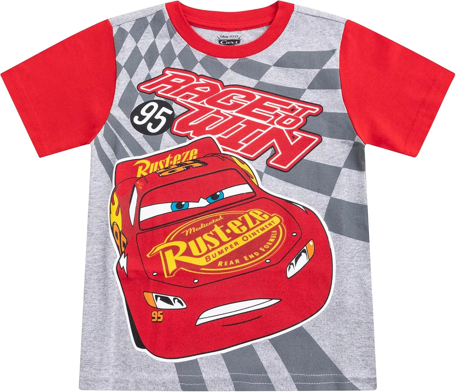 Disney Cars Lightning McQueen Boys Short Sleeve T-Shirts, Pants, and Shorts 4 Piece Set for Toddlers to Big Kids