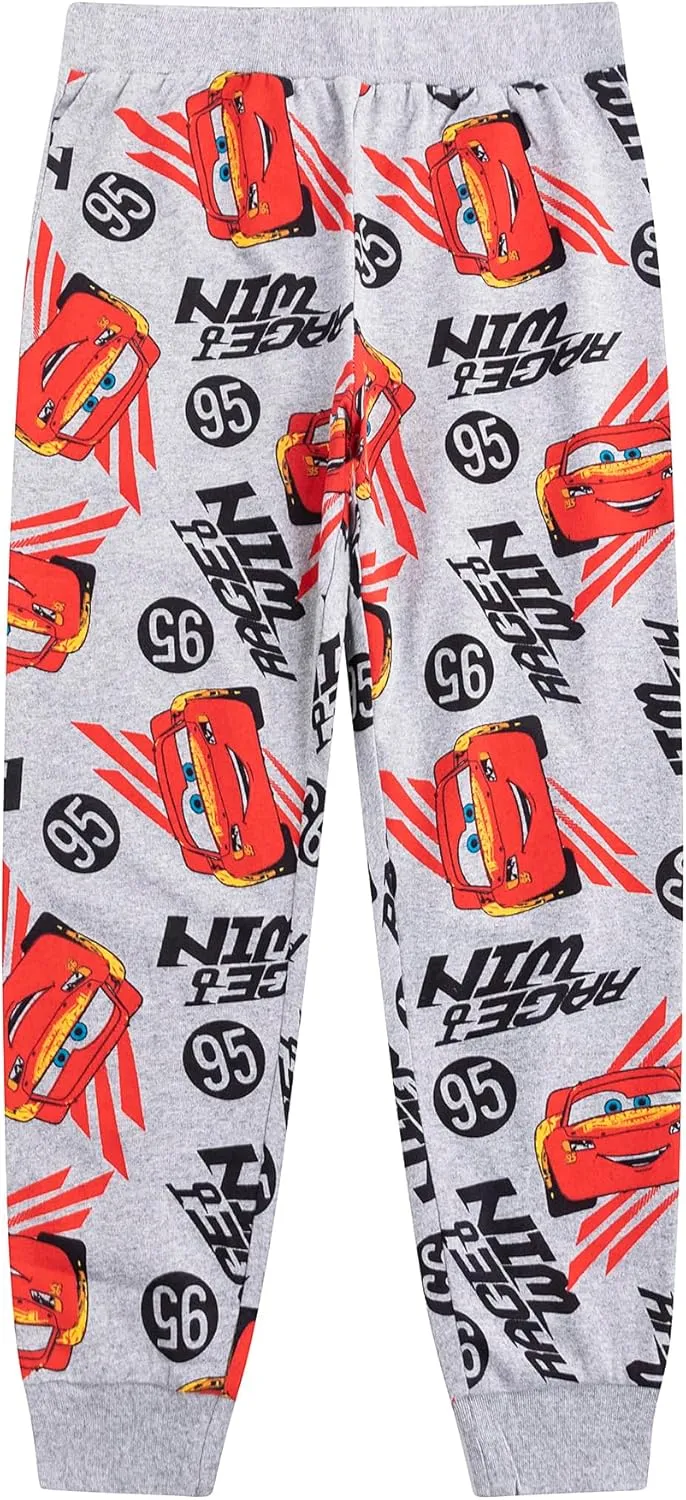 Disney Cars Lightning McQueen Boys Short Sleeve T-Shirts, Pants, and Shorts 4 Piece Set for Toddlers to Big Kids