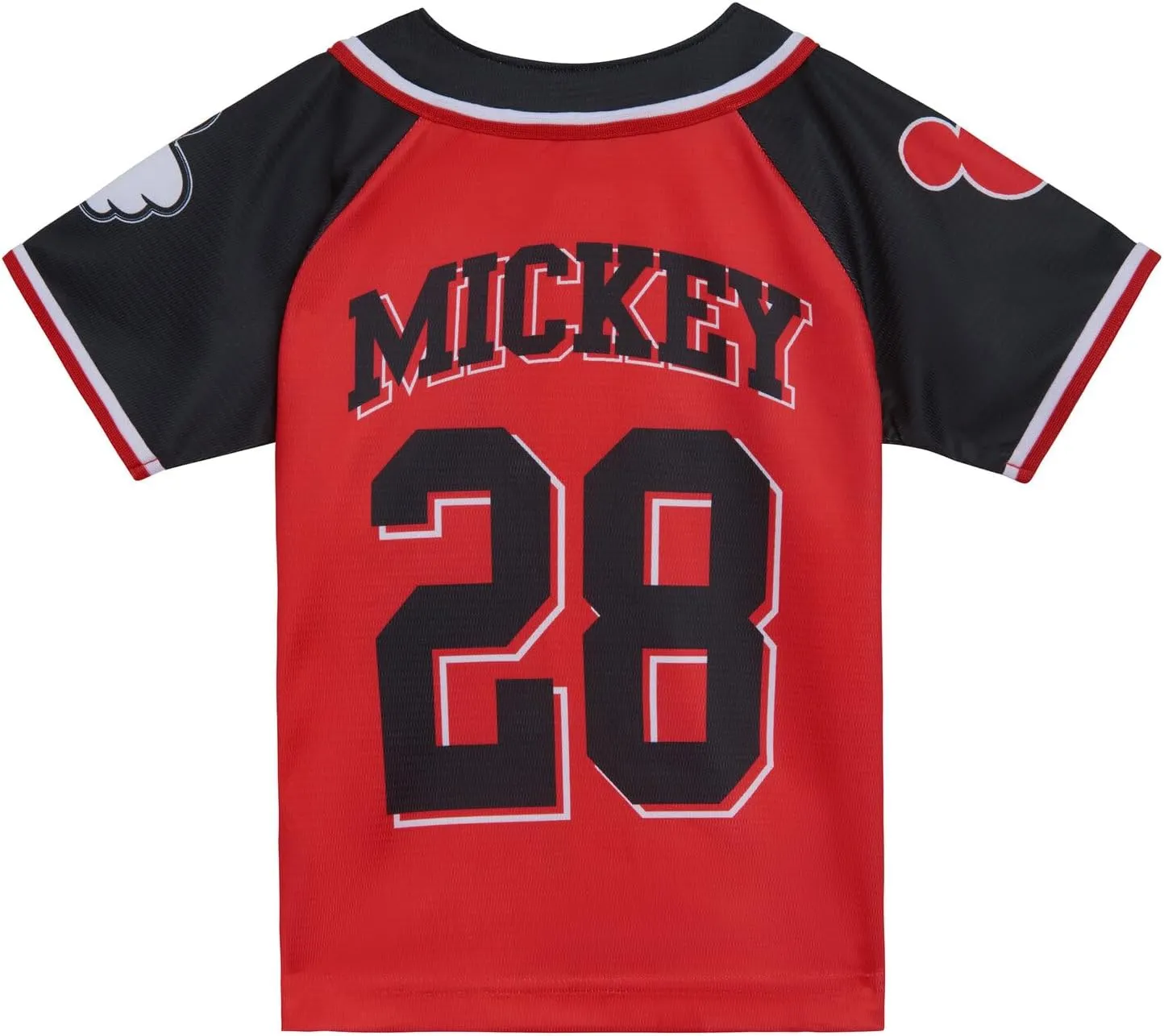 Disney Mickey Mouse Mesh Baseball Jersey Button Down Shirt Toddler to Big Kid Sizes (2T - 14-16)