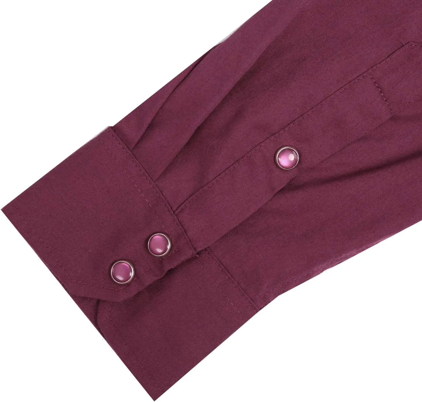 Dress Shirt for Men Western Cowboy Long Sleeve Casual Two Pockets Work Solid Pearl Snap Buttons Up Wrinkle Free Shirts