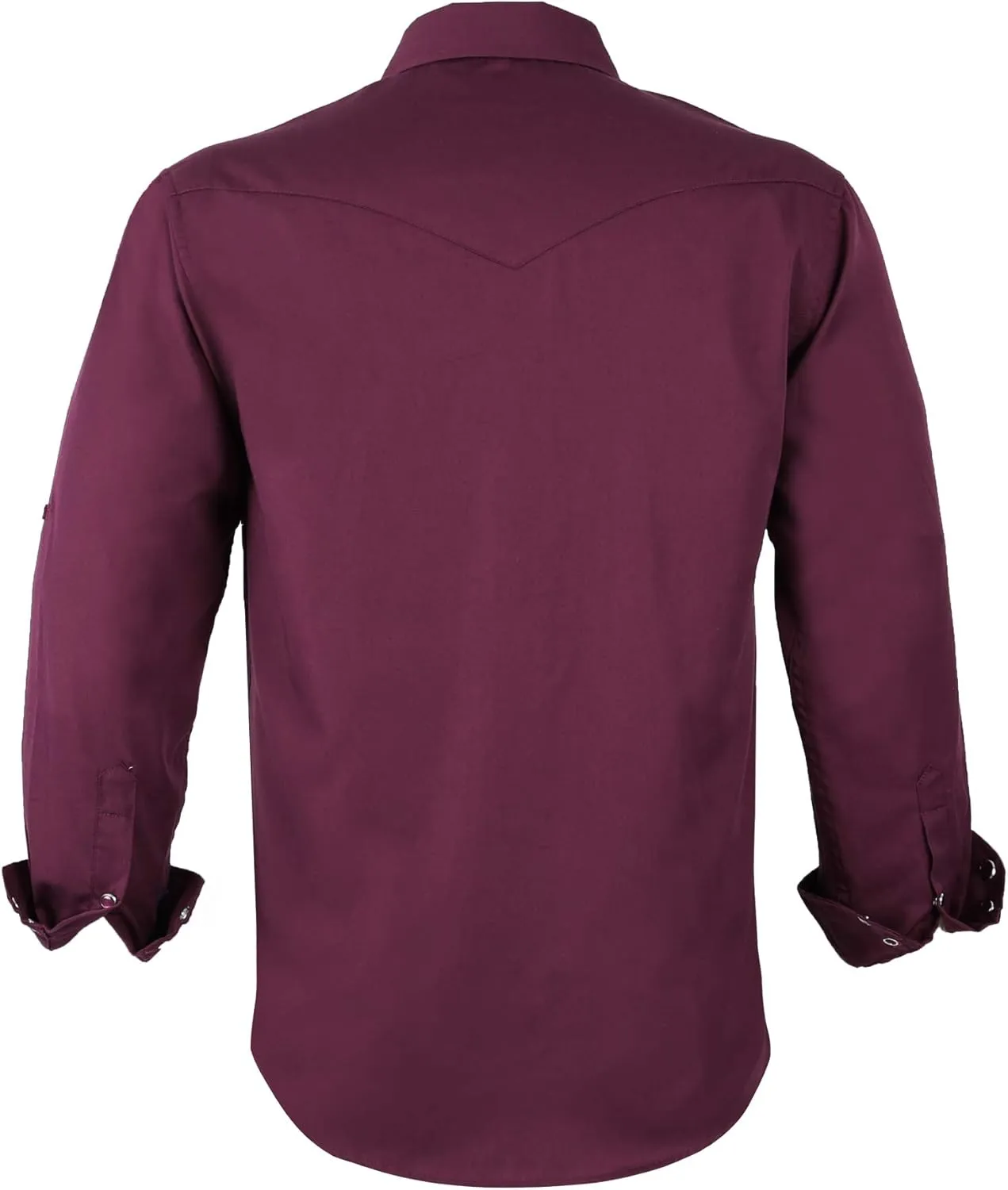 Dress Shirt for Men Western Cowboy Long Sleeve Casual Two Pockets Work Solid Pearl Snap Buttons Up Wrinkle Free Shirts