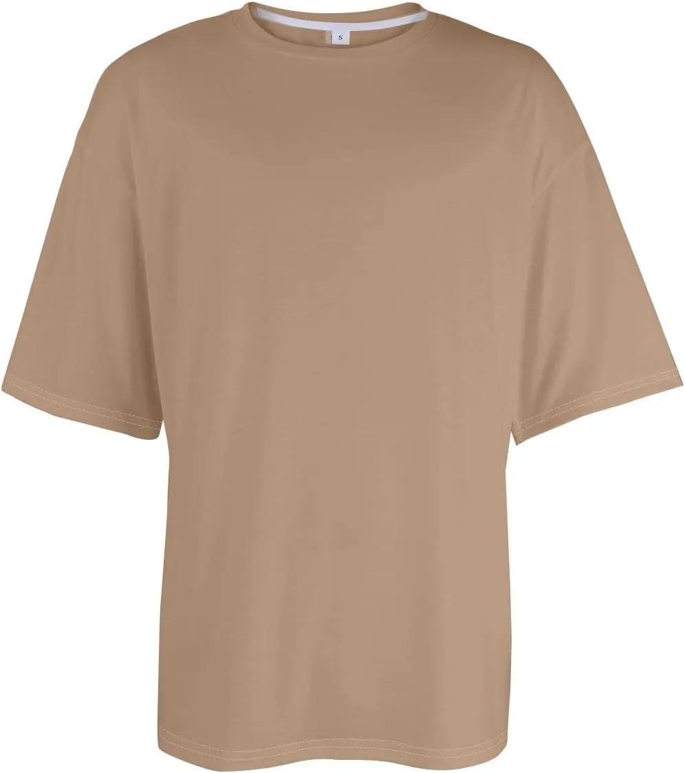 Drop Shoulder Tshirt Men 2025 Summer Casual Short Sleeve Crew Neck Shirt Dry Fit Basic Tops Gym Shirts Men Oversized