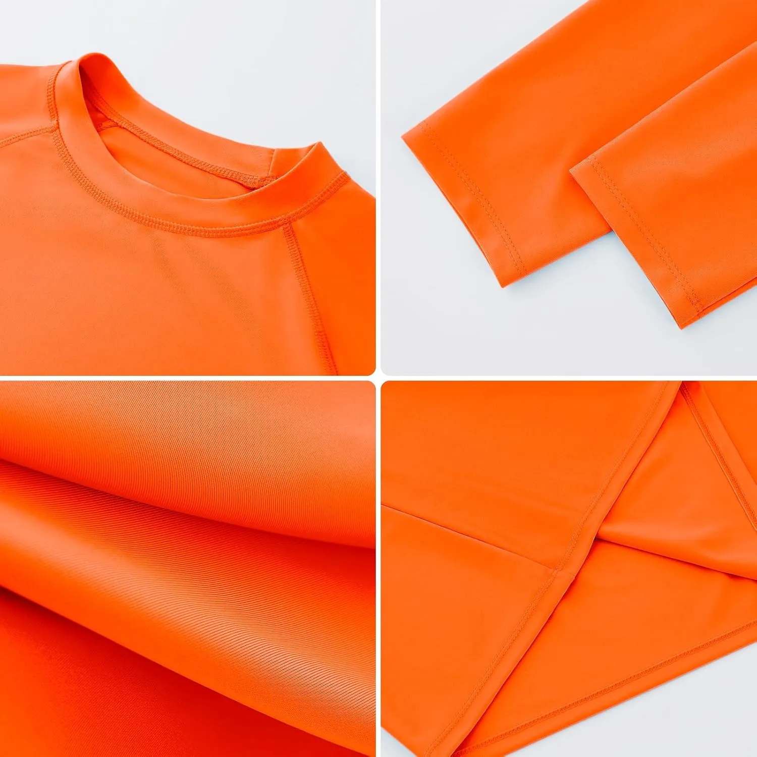 ESTAMICO 2 Pack Men Rash Guard Quick Dry Long Sleeve Swim Shirts UPF 50  UV Sun Protection Swim Tee
