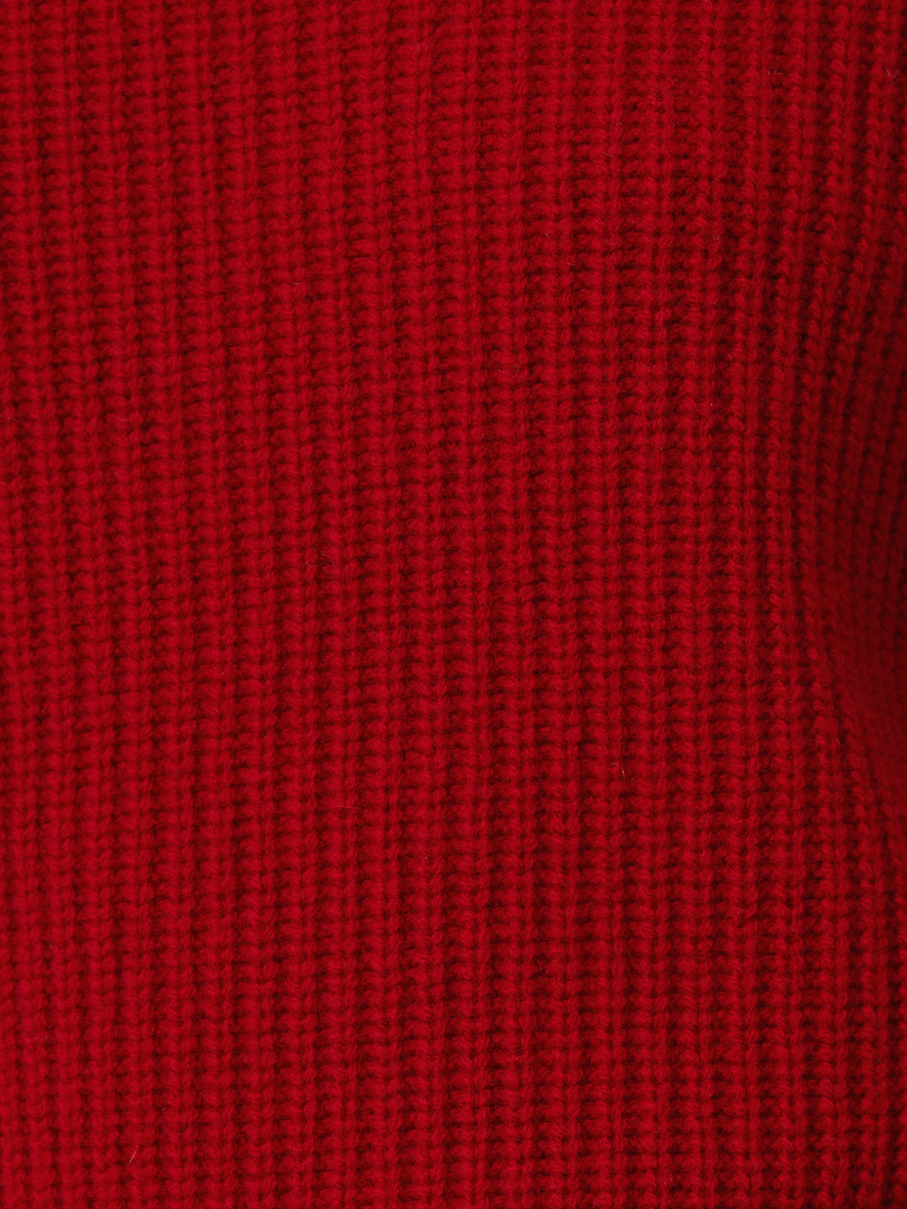 Fishermans Rib Crew Jumper | Red