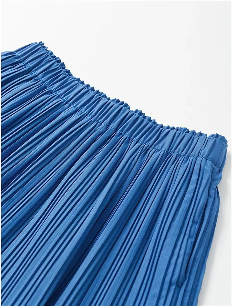 Fnfmrfmr Women High Waist Casual Midi Skirt Solid Pleated Loose Office Lady A-Line Skirts