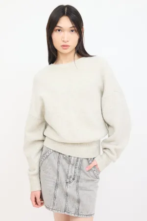 Grey Wool Knit Duffy  Sweater