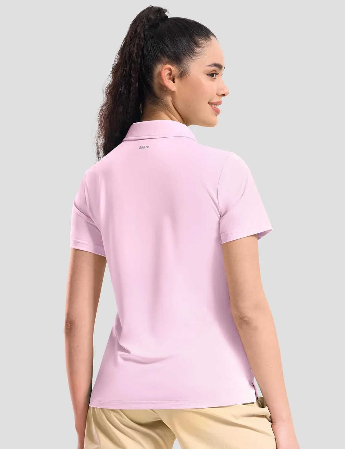 Haimont Womens Polo Shirts Golf Casual Work Short Sleeve UPF 50   Sun Protection 4 Buttons Collared Shirt Quick Dry Tops