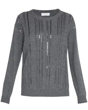 Heather Grey Crewneck Rib Knit Top